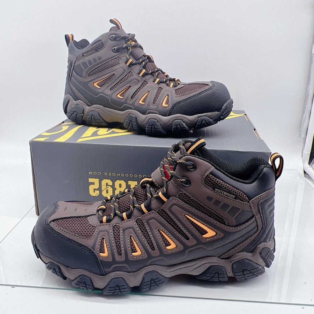 Thorogood Crosstrex Men WORK Boot Mid Waterproof Safty Toe Brown US 8.5 EE Wide